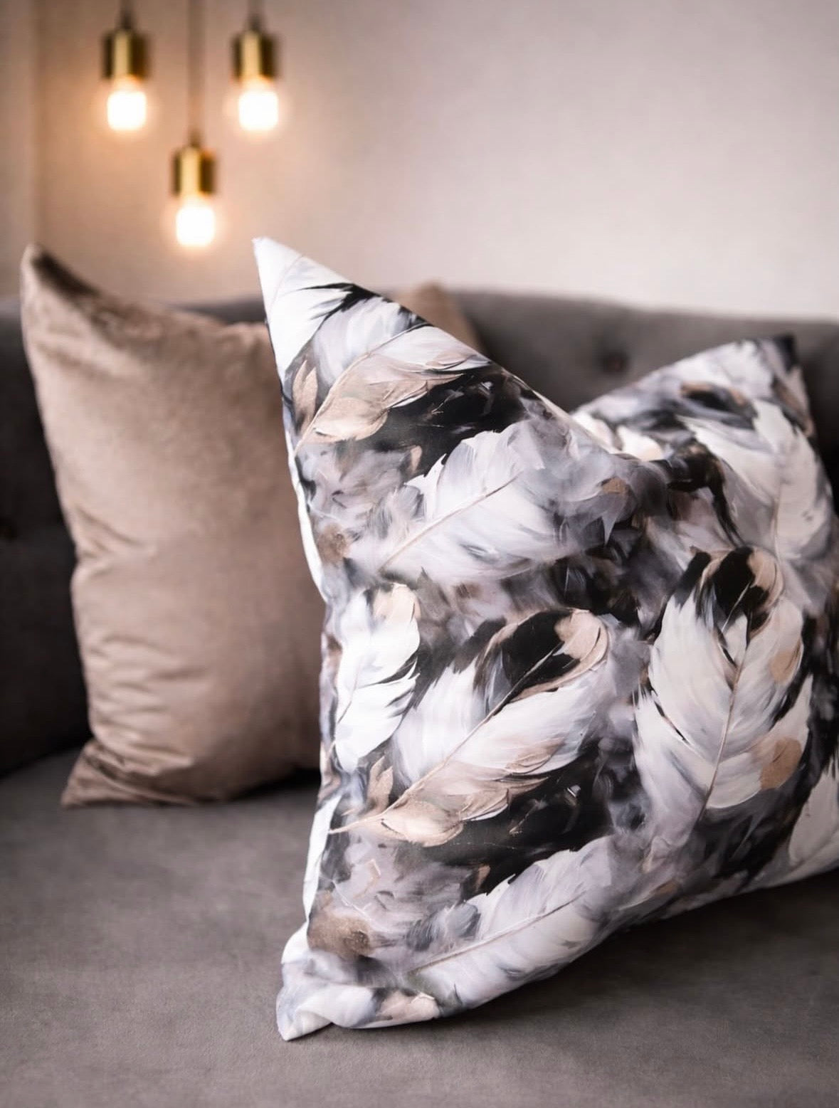 Midnight Feather Luxe Cushion