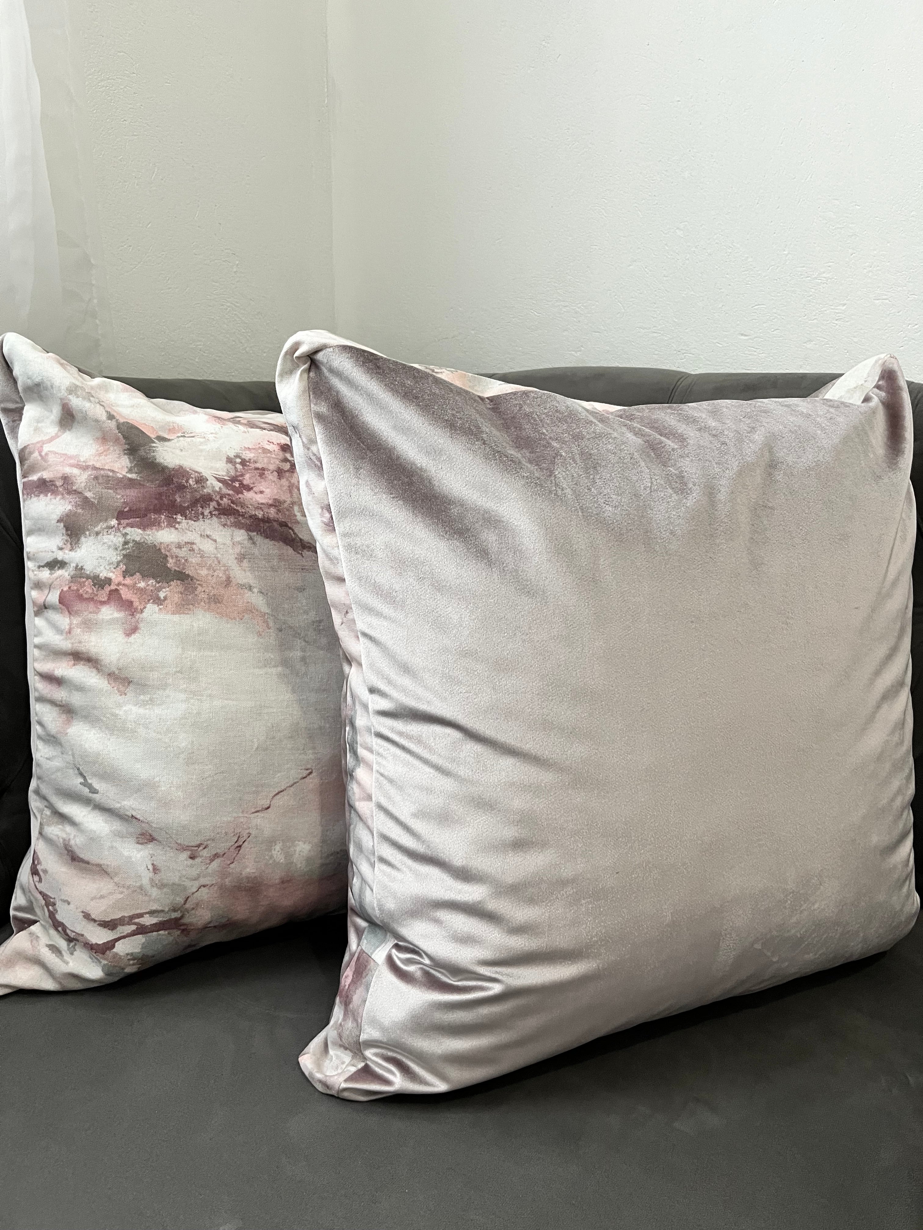 Blush Aura Velvet Cushion (60 X 60 cm)